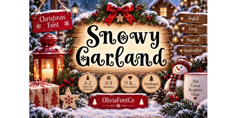 Snowy Garland Font by OliviaFontCo — Display Font