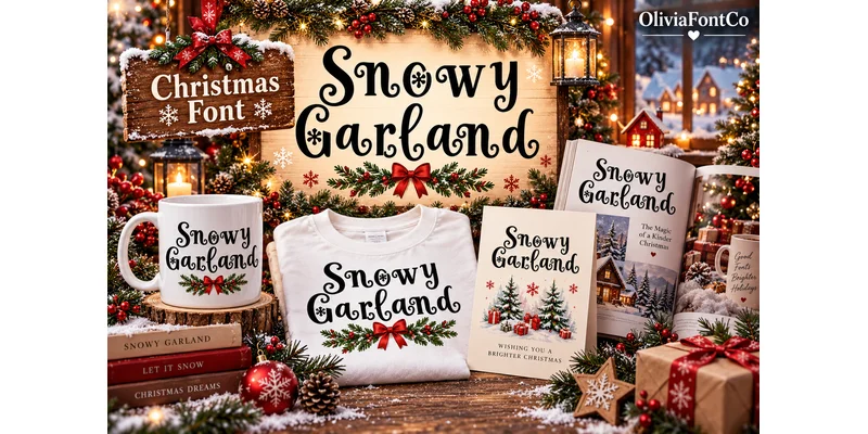 Snowy Garland Font by OliviaFontCo — Display Font — thumbnail 2