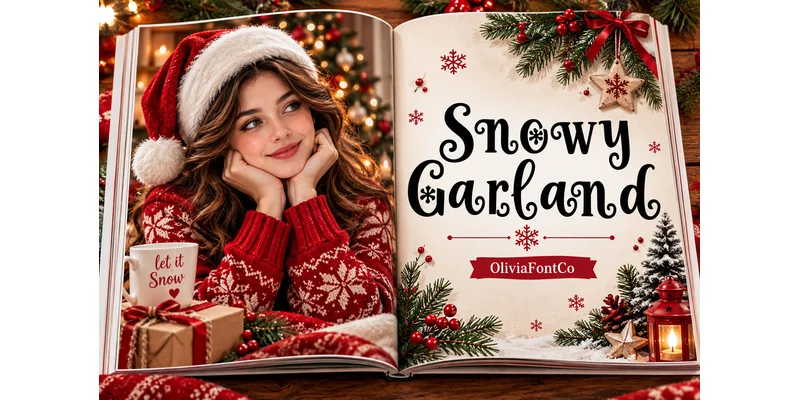 Snowy Garland Font by OliviaFontCo — Display Font — thumbnail 3