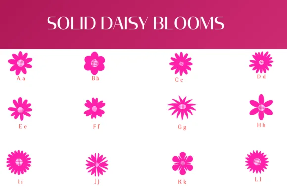 Solid Daisy Blooms by Heartcraft Atelier — Dingbats Font — thumbnail 2