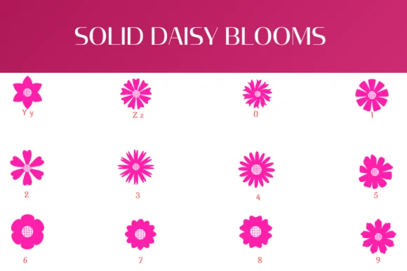 Solid Daisy Blooms by Heartcraft Atelier — Dingbats Font — thumbnail 4