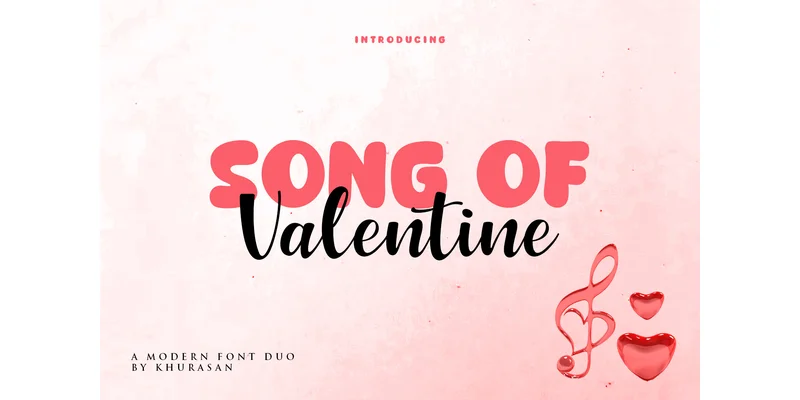 Song of Valentine Duo Font by Khurasan — Display Font