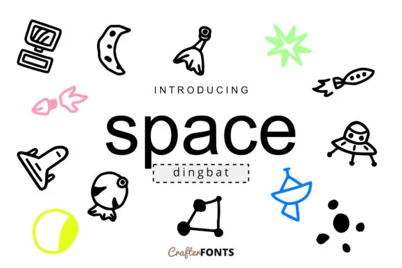Space Doodle Dingbat by CrafterFonts — Dingbats Font