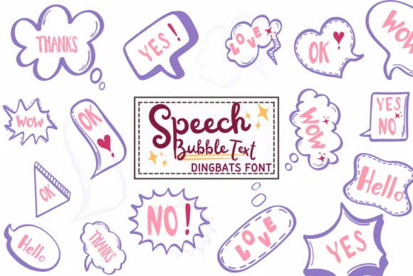 Speech Bubble Text by PraewDesigns — Dingbats Font