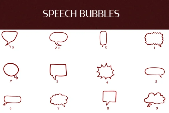 Speech Bubbles by Heartcraft Atelier — Dingbats Font — thumbnail 4