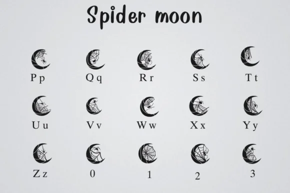 Spider Moon by Nongyao — Dingbats Font — thumbnail 3