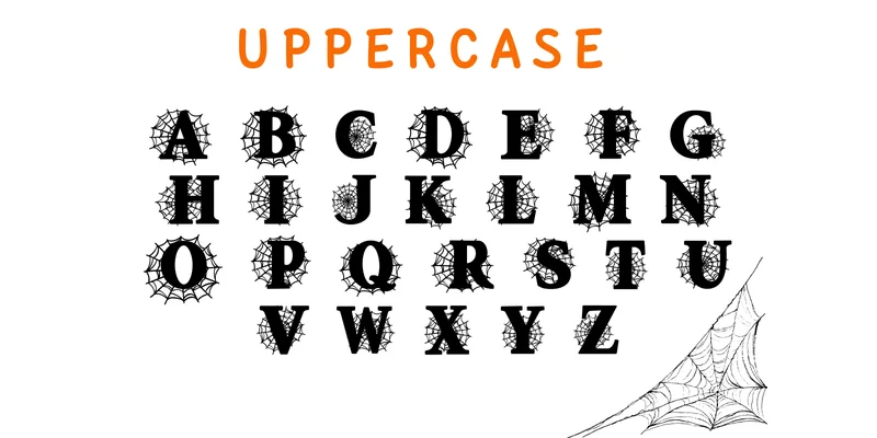 Spider Web Halloween Font by PraewDesigns by PraewDesigns — Decorative Font — thumbnail 3