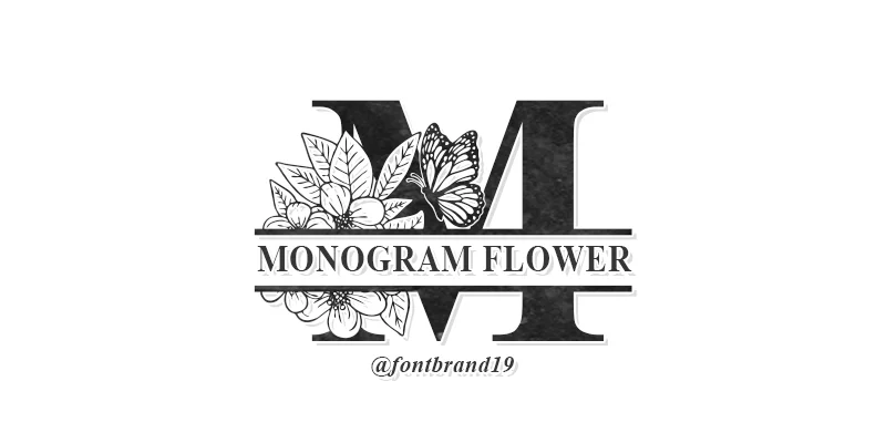 Split Monogram Flower Font by fontbrand19 by fontbrand19 — Decorative Font