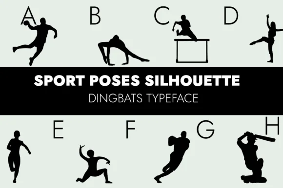 Sport Poses Silhouettes by Minimalistartstudio — Dingbats Font