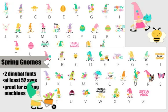 Spring and Easter Gnomes by Illustration Ink — Color Fonts Font