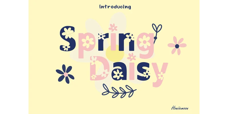 Spring Daisy Font by Honiiemoon by Honiiemoon — Decorative Font