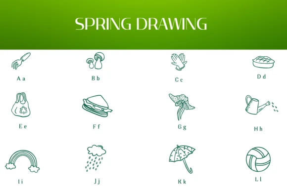 Spring Drawing by Heartcraft Atelier — Dingbats Font — thumbnail 2