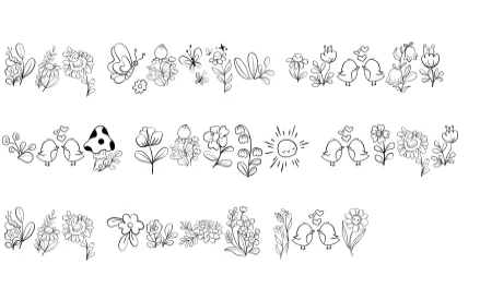 Spring Flowers by Sirinart — Dingbats Font — thumbnail 8