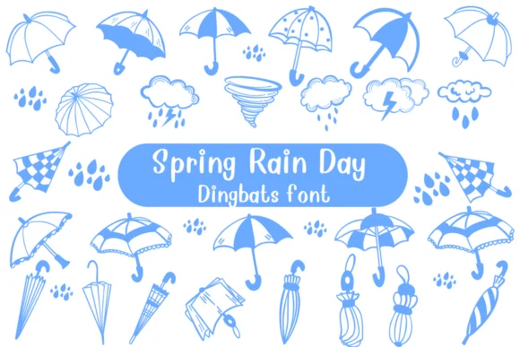 Spring Rain Day by Nongyao — Dingbats Font