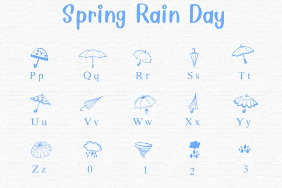 Spring Rain Day by Nongyao — Dingbats Font — thumbnail 3