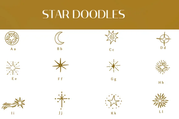 Star Doodles by Heartcraft Atelier — Dingbats Font — thumbnail 2
