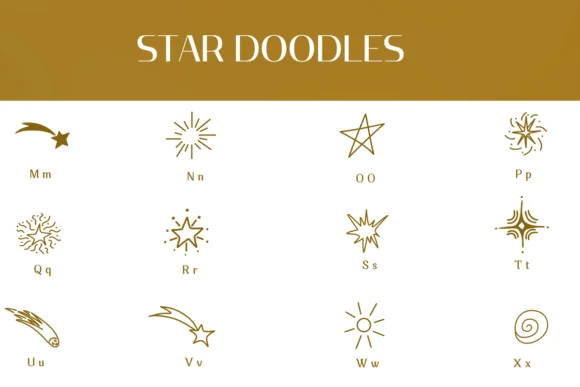Star Doodles by Heartcraft Atelier — Dingbats Font — thumbnail 3