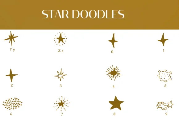 Star Doodles by Heartcraft Atelier — Dingbats Font — thumbnail 4