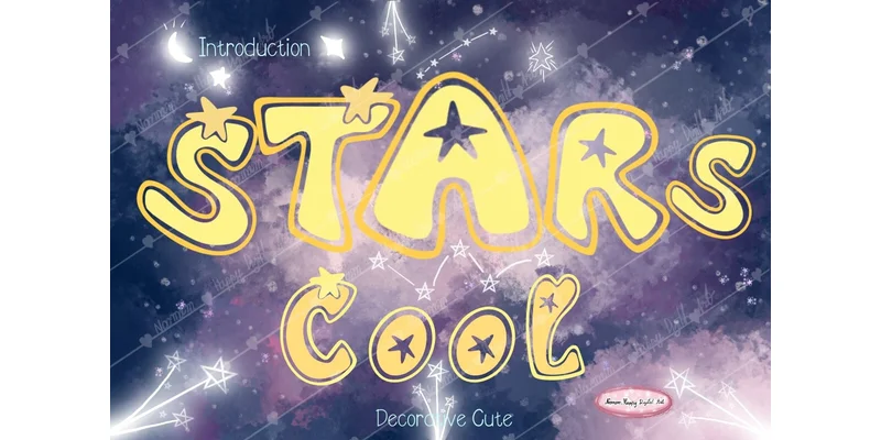 Stars Cool Font by Noomam Happy digital Art by Noomam Happy digital Art — Decorative Font
