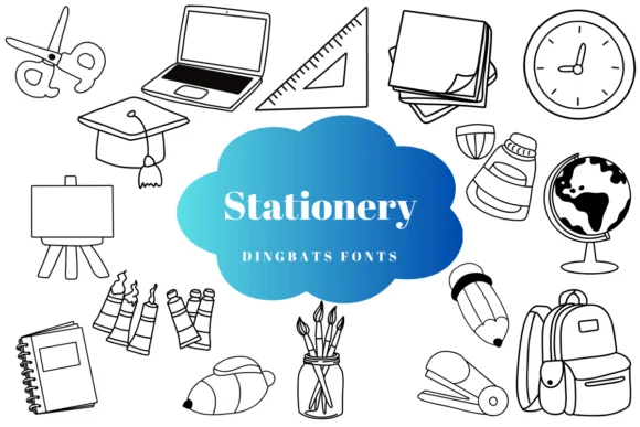 Stationery by Suphitchaya — Dingbats Font