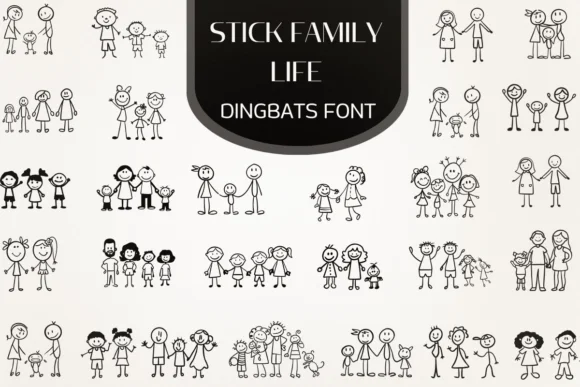 Stick Family Life by Heartcraft Atelier — Dingbats Font