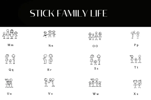 Stick Family Life by Heartcraft Atelier — Dingbats Font — thumbnail 3