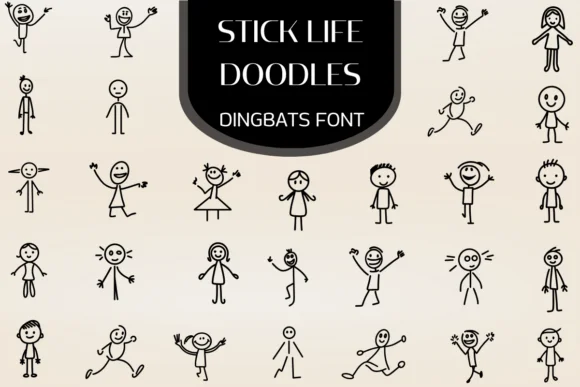 Stick Life Doodles by Heartcraft Atelier — Dingbats Font
