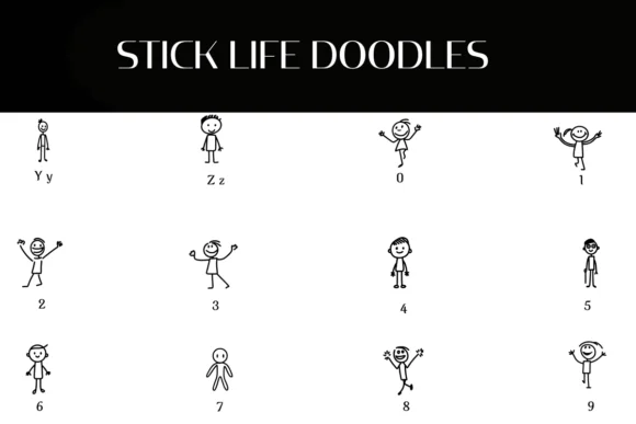 Stick Life Doodles by Heartcraft Atelier — Dingbats Font — thumbnail 4
