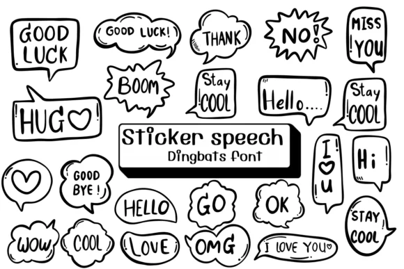 Sticker Speech by Ketsarin — Dingbats Font