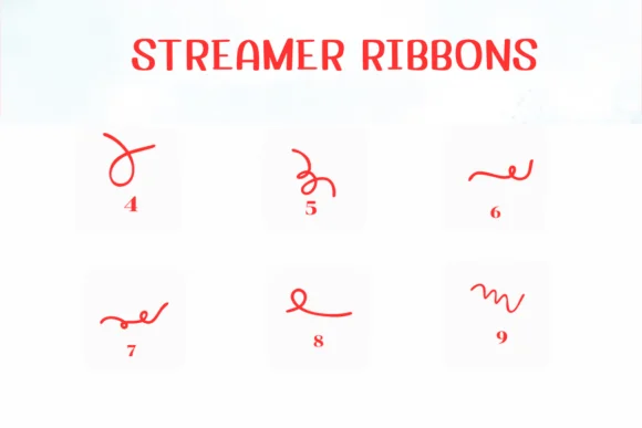 Streamer Ribbons by Ketsarin — Dingbats Font — thumbnail 4