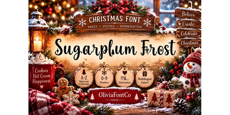 Sugarplum Frost Font by OliviaFontCo — Display Font