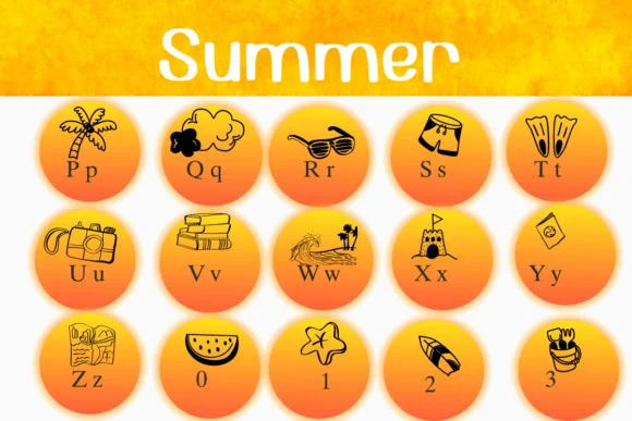 Summer by Nongyao — Dingbats Font — thumbnail 3