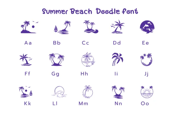 Summer Beach by Pui Art — Dingbats Font — thumbnail 6