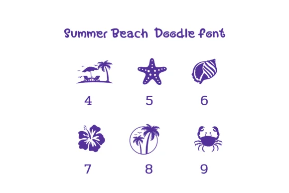 Summer Beach by Pui Art — Dingbats Font — thumbnail 8