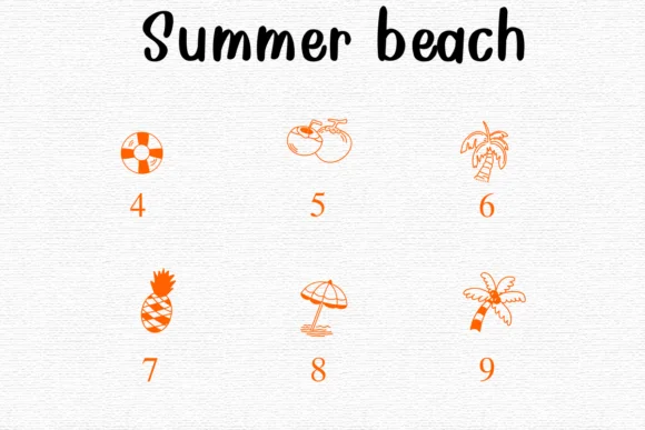 Summer Beach by Nongyao — Dingbats Font — thumbnail 4
