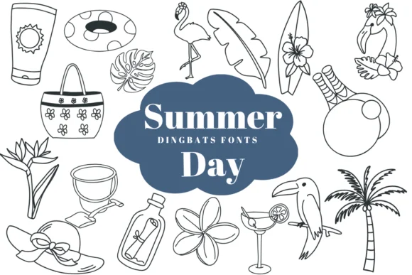 Summer Day by Suphitchaya — Dingbats Font