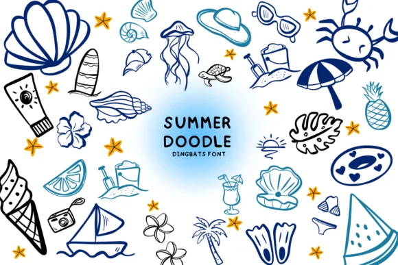 Summer Doodle by Bee piyanuch — Dingbats Font