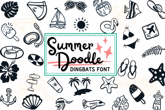 Summer Doodle by PraewDesigns — Dingbats Font