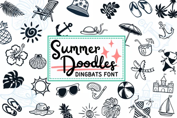 Summer Doodles by PraewDesigns — Dingbats Font