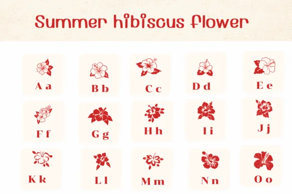Summer Hibiscus Flower by Ketsarin — Dingbats Font — thumbnail 2