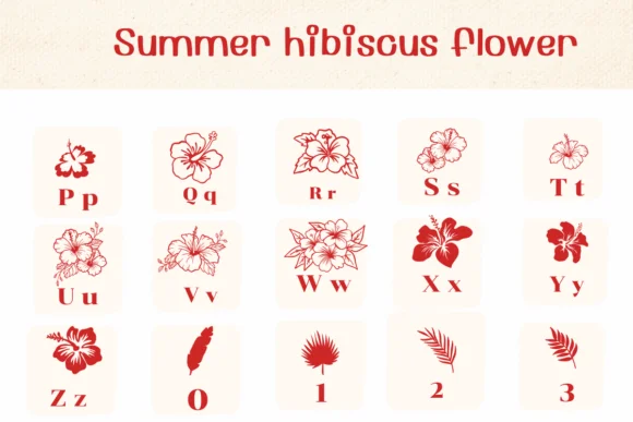 Summer Hibiscus Flower by Ketsarin — Dingbats Font — thumbnail 3