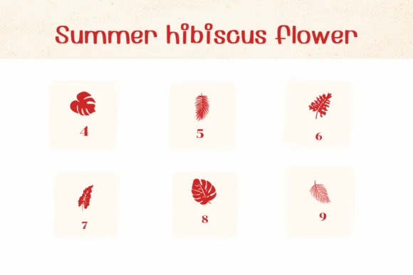 Summer Hibiscus Flower by Ketsarin — Dingbats Font — thumbnail 4