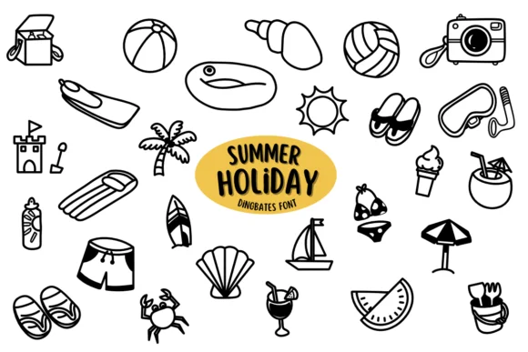 Summer Holiday by Chonada — Dingbats Font
