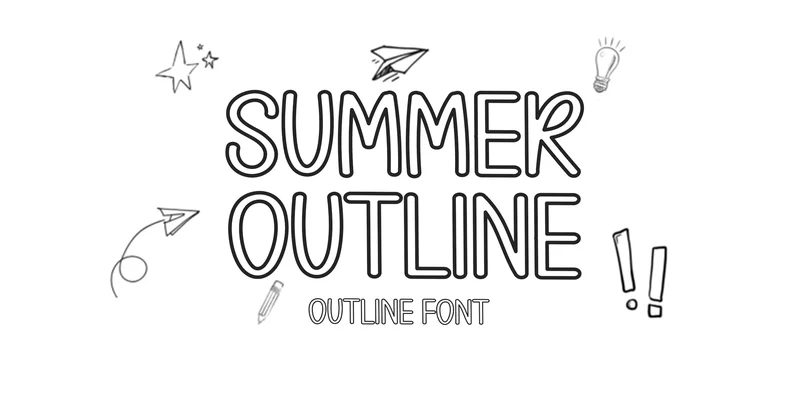 Summer Outline Font by PiPi Creative — Sans Serif Font