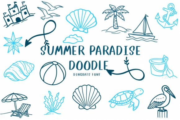 Summer Paradise Doodle by CHANOK — Dingbats Font