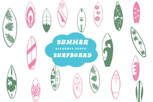 Summer Surfboard by Suphitchaya — Dingbats Font