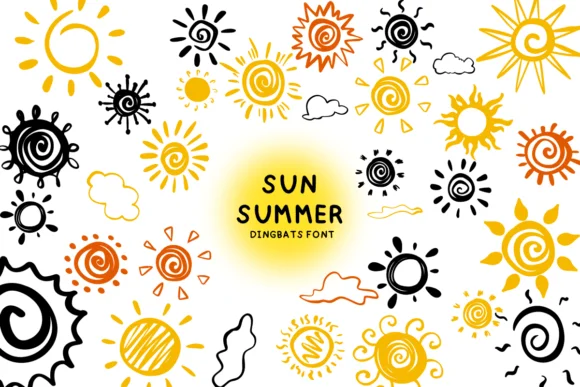 Sun Summer by Bee piyanuch — Dingbats Font