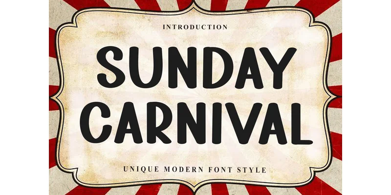 Sunday Carnival Font by FreshTypeINK — Display Font