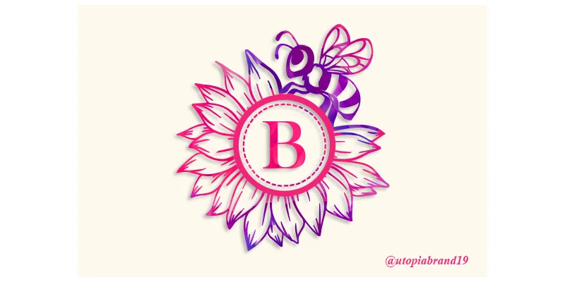 Sunflower Bee Monogram Font by utopiabrand19 by utopiabrand19 — Decorative Font