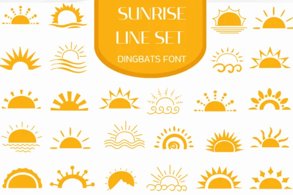 Sunrise Line Set by Heartcraft Atelier — Dingbats Font